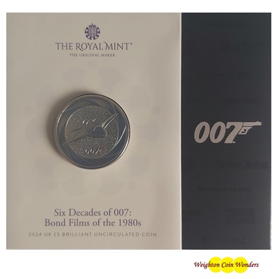 2024 BU £5 Coin Pack - Bond Films of the 1980s
